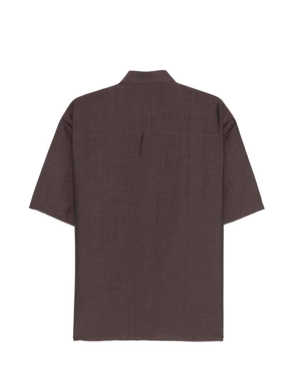 Camicia con tasca a maniche corte in marrone Costumein - uomo 