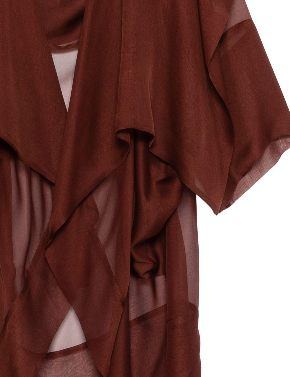 Cappa semi-trasparente a maniche ampie in marrone Alberta ferretti - donna 