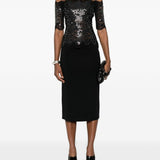 Top in pizzo con paillettes in nero Rabanne - donna 