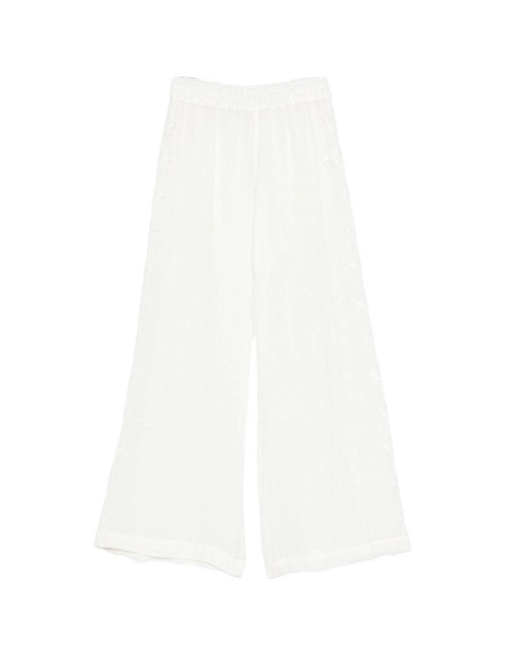 Pantaloni con pizzo in bianco Maurizio - donna 