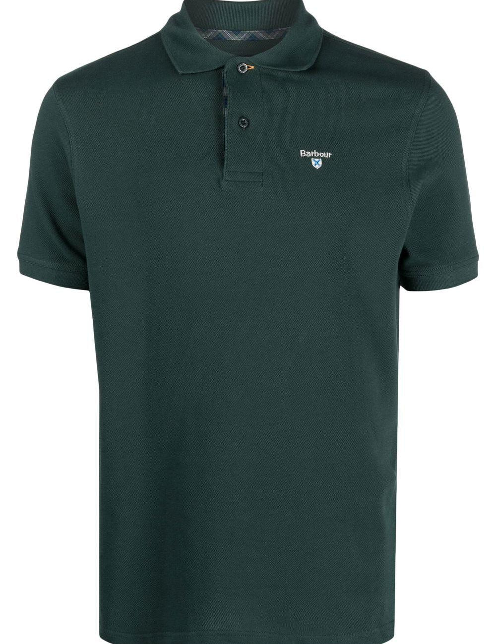 Polo con logo in verde Barbour - uomo 