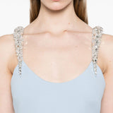 Abito con ricamo in azzurro chiaro David Koma - donna 