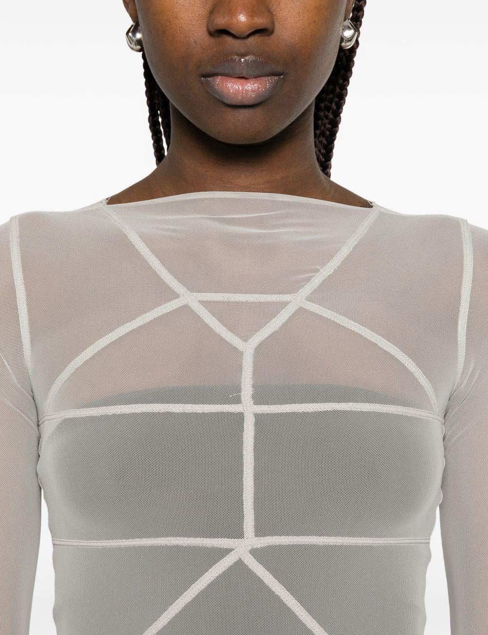 Abito maxi a pannelli temple in grigio Rick Owens - donna 