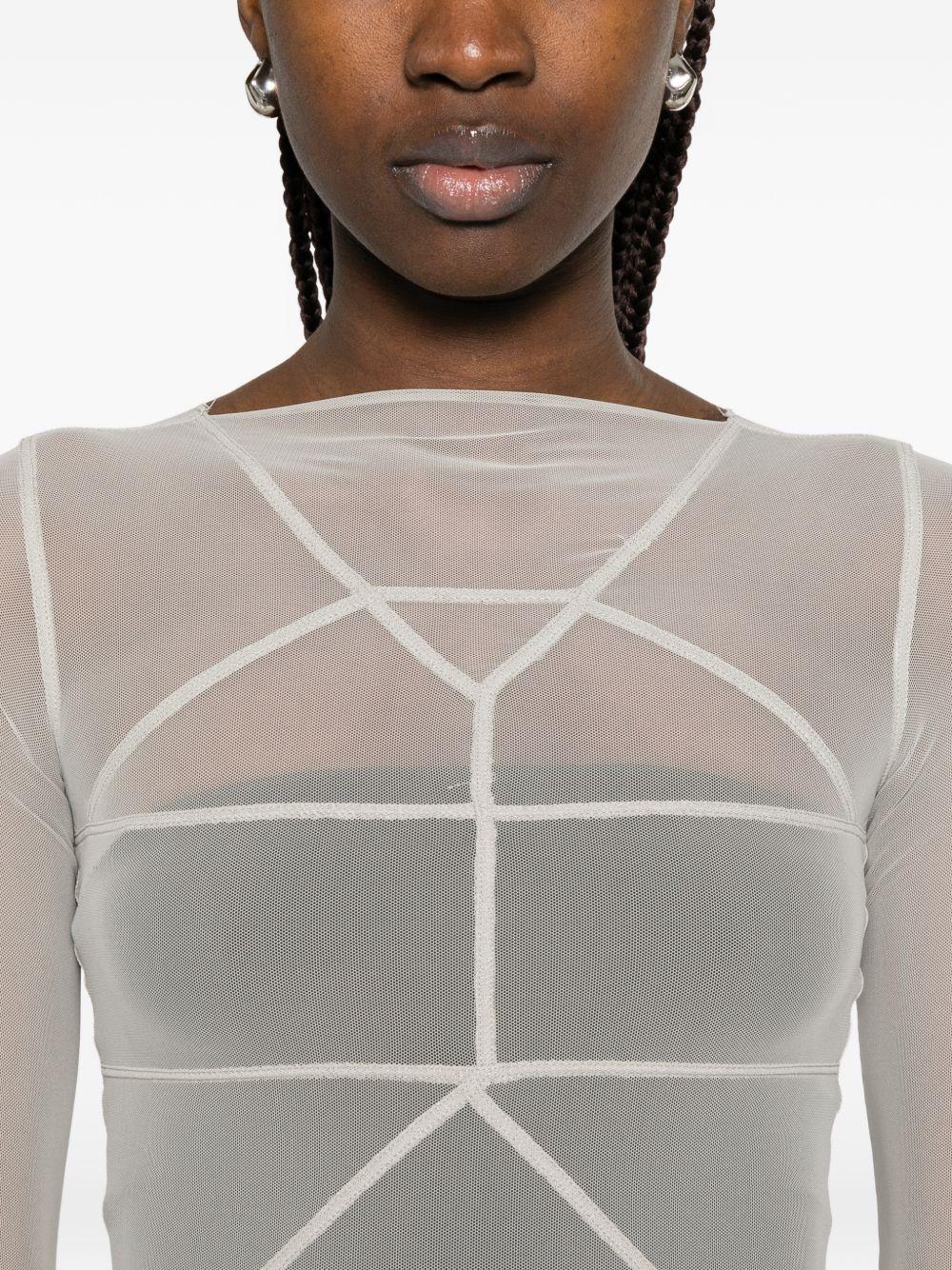 Abito maxi a pannelli temple in grigio Rick Owens - donna 