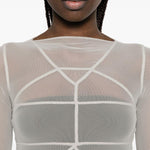 Abito maxi a pannelli temple in grigio Rick Owens - donna 