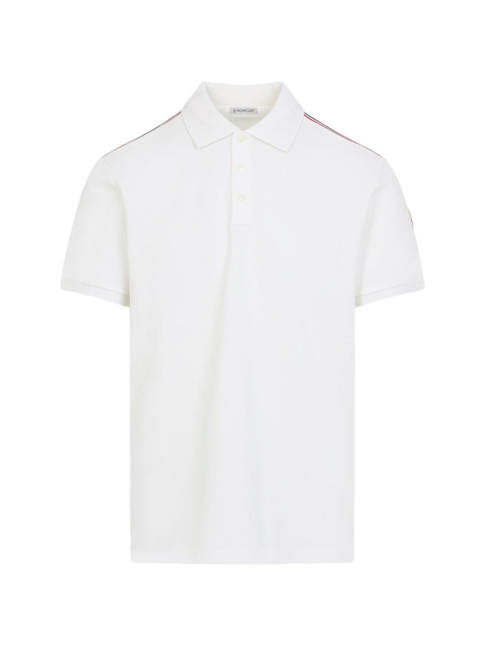 Polo con logo in bianco Moncler - uomo 