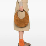 Borsa Moon in pelle in marrone Staud - donna 