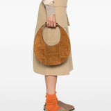 Borsa Moon in pelle in marrone Staud - donna 
