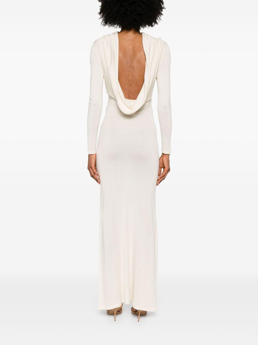 Abito lungo in maglia fine in avorio Aya Muse - donna 
