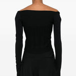 Top con motivo in rilievo in nero Mugler - donna 