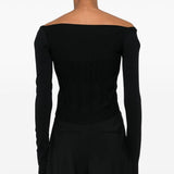 Top con motivo in rilievo in nero Mugler - donna 