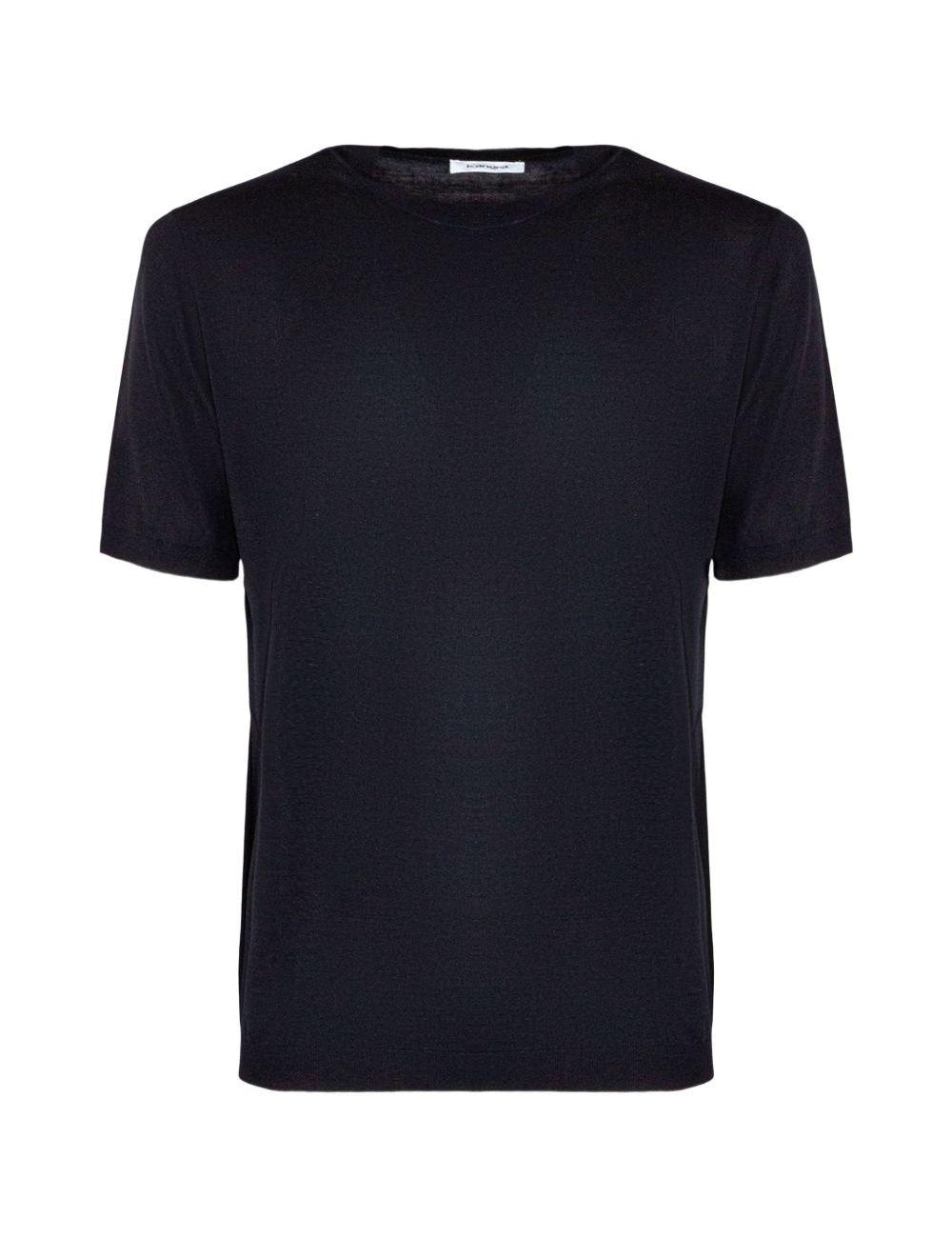 T-shirt in maglia a maniche corte  in nero Kangra - uomo 