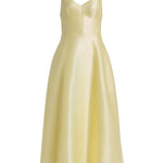 Abito midi con spalline sottili in giallo 