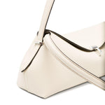 Borsa in pelle con chiusura a T in avorio 