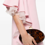 Abito lungo con scollo a V in rosa 