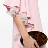 Abito lungo con scollo a V in rosa 