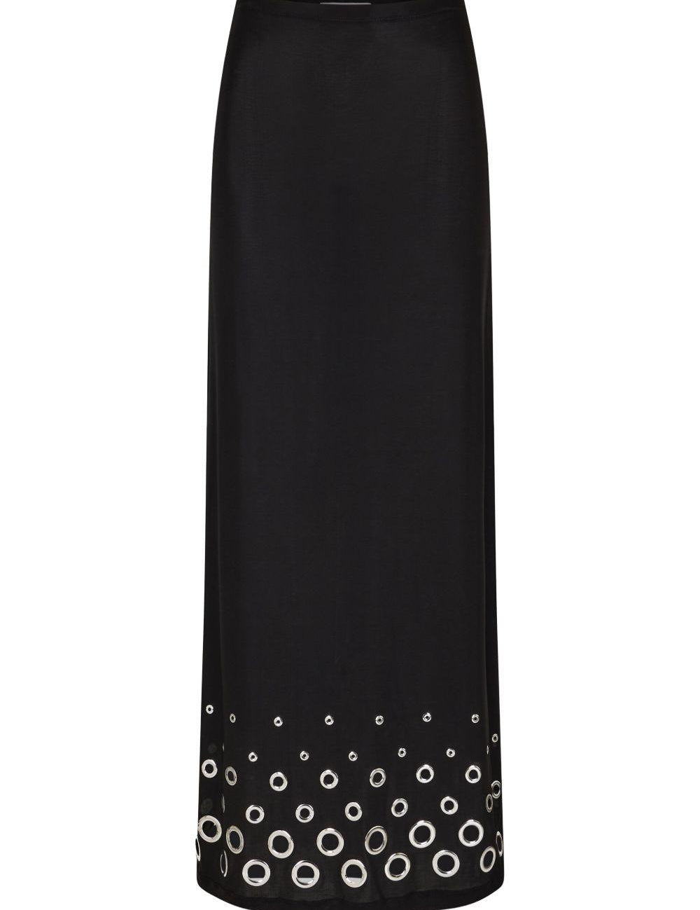 Gonna lunga con occhielli in nero Rabanne - donna 