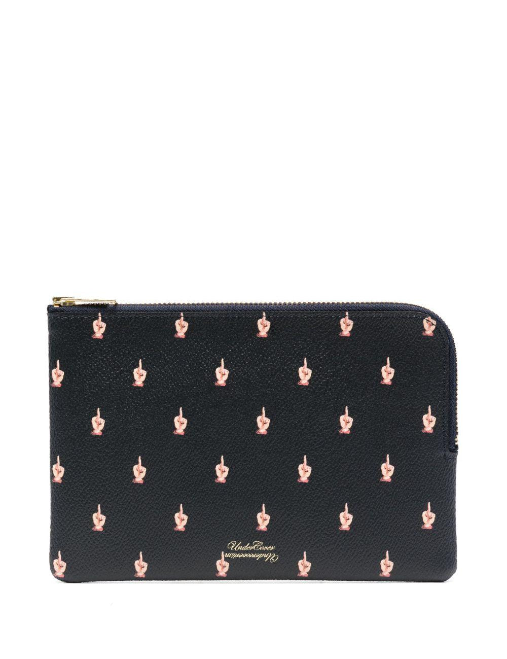 Clutch con stampa in blu Undercover - unisex 