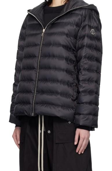 Giacca con cappuccio ziplock in nero Rick Owens x Moncler - unisex<BR/> 