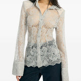 Camicia in pizzo in grigio Rotate - donna 