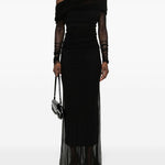 Abito midi con spalle scoperte in nero Christopher Esber - donna 