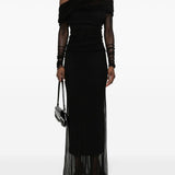 Abito midi con spalle scoperte in nero Christopher Esber - donna 