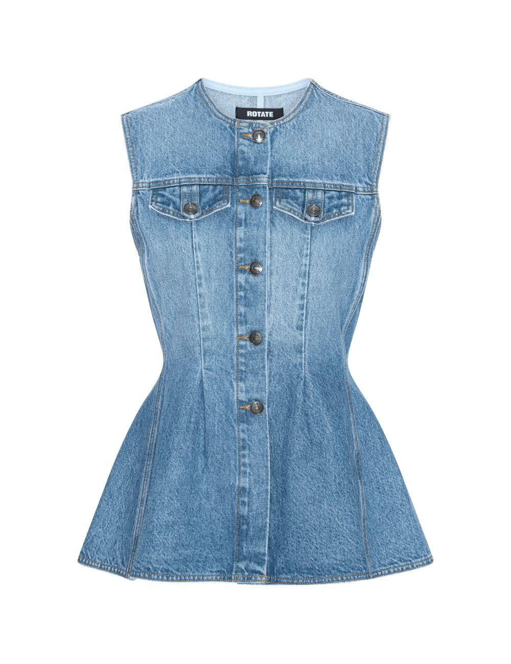 Gilet denim svasato in blu Rotate - donna 