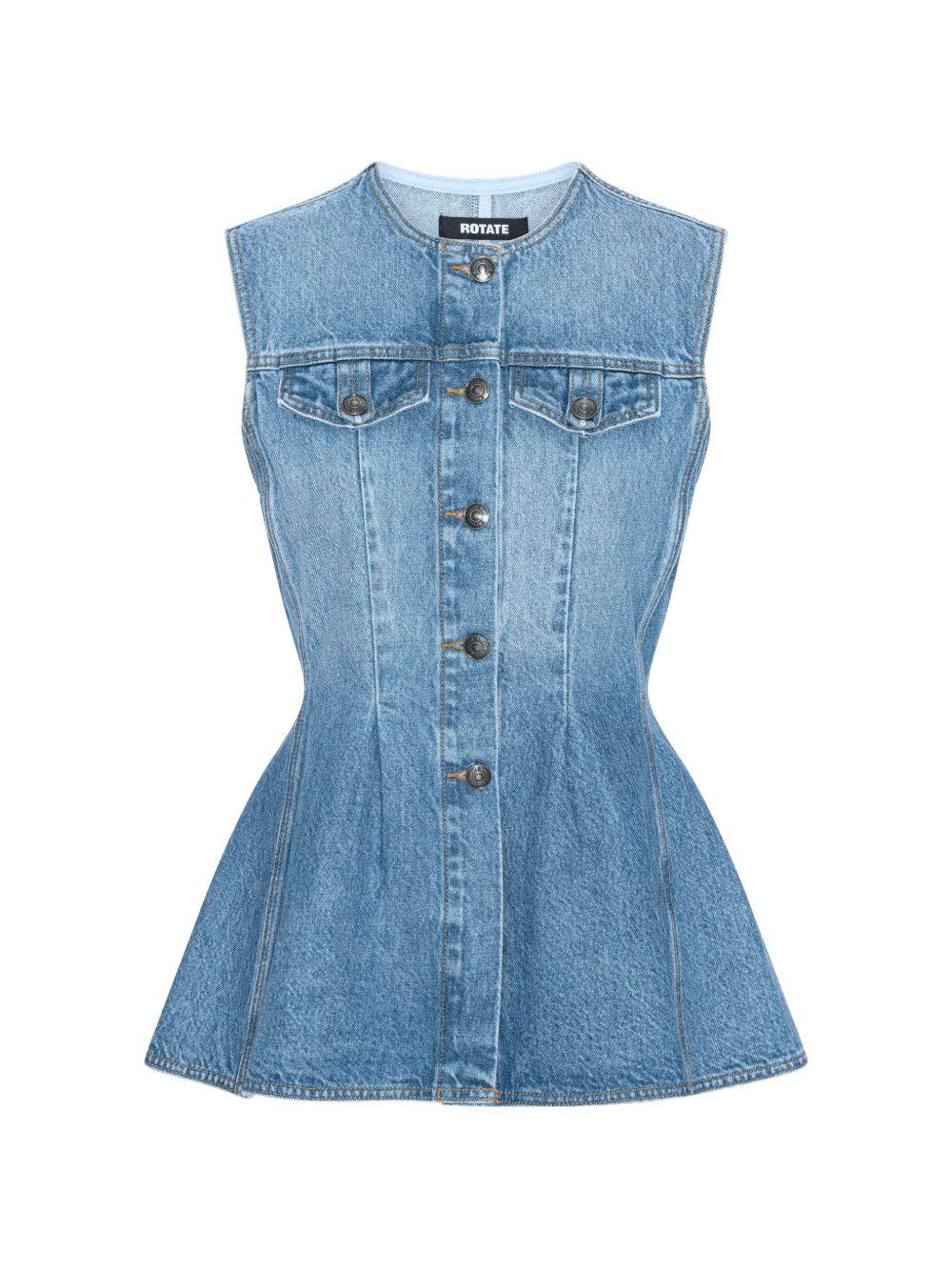 Gilet denim svasato in blu Rotate - donna 