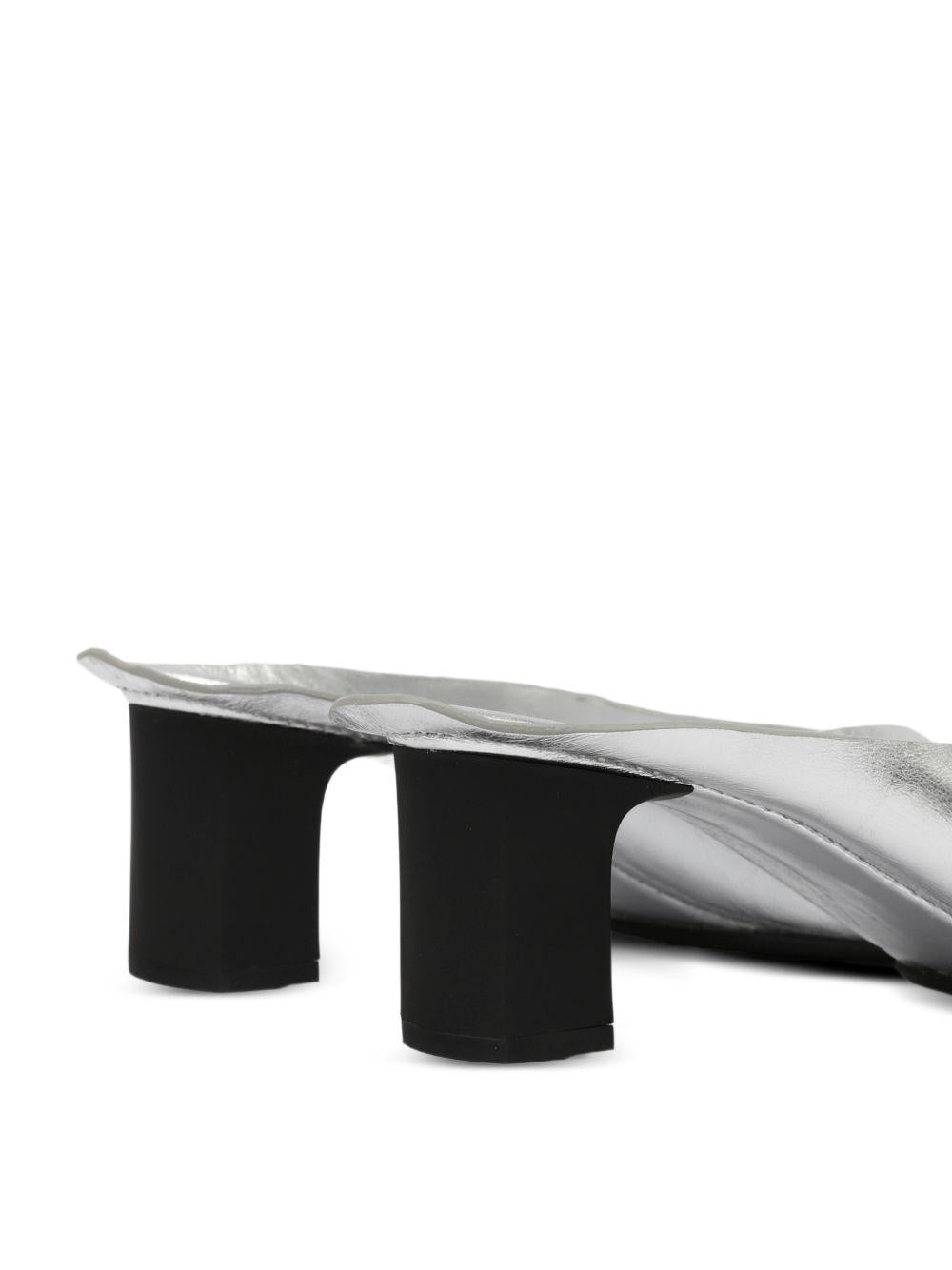 Sandali metallizzati in argento Mm6 maison margiela - donna 