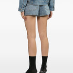 Shorts denim con strass in blu Self-portrait - donna 