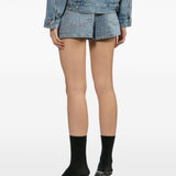 Shorts denim con strass in blu Self-portrait - donna 
