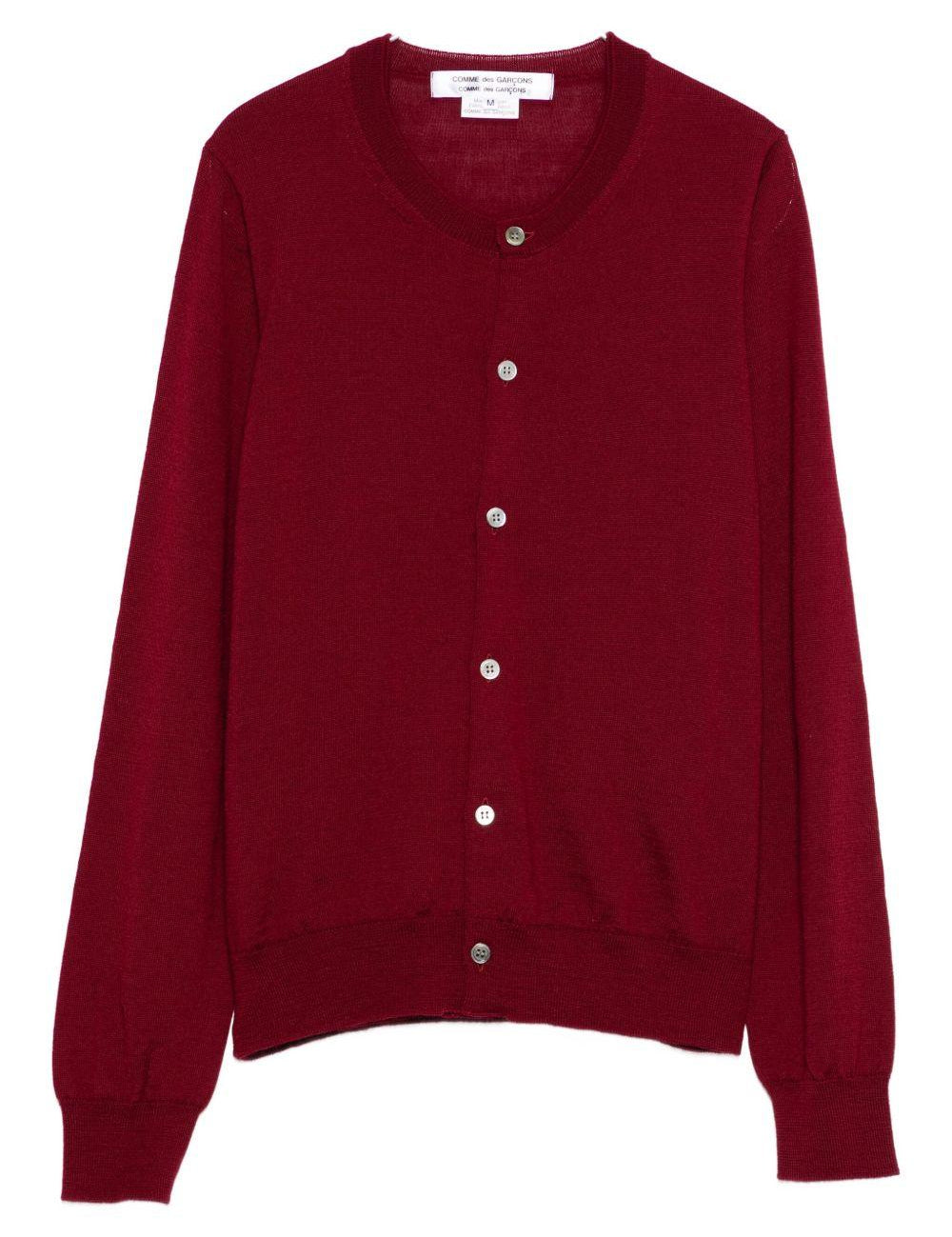 Cardigan a maniche lunghe in bordeaux Comme des garcons comme des garcons - donna 