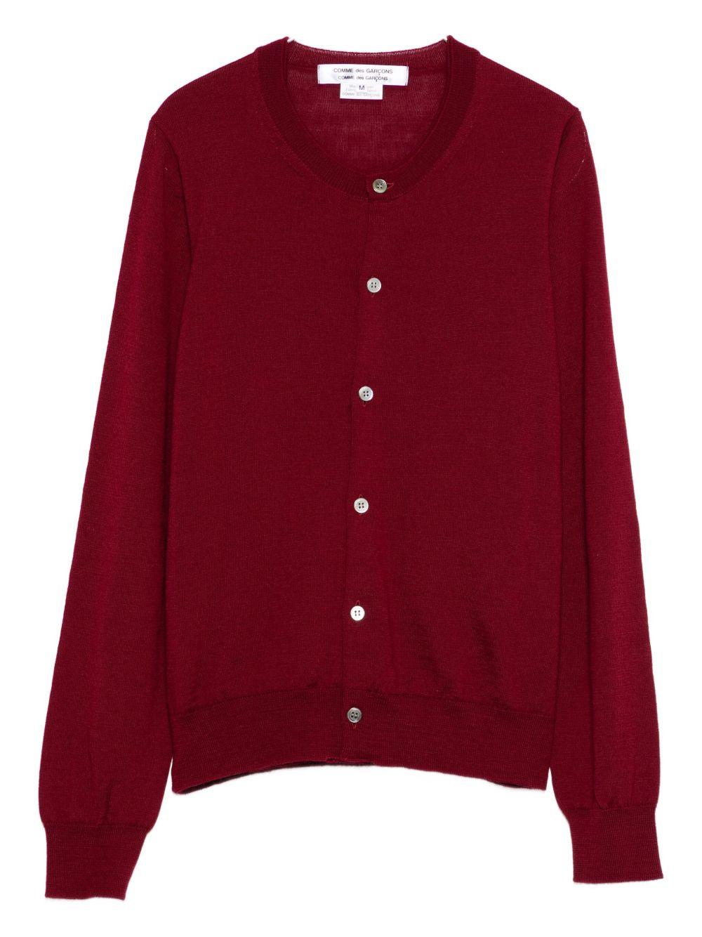 Cardigan a maniche lunghe in bordeaux Comme des garcons comme des garcons - donna 