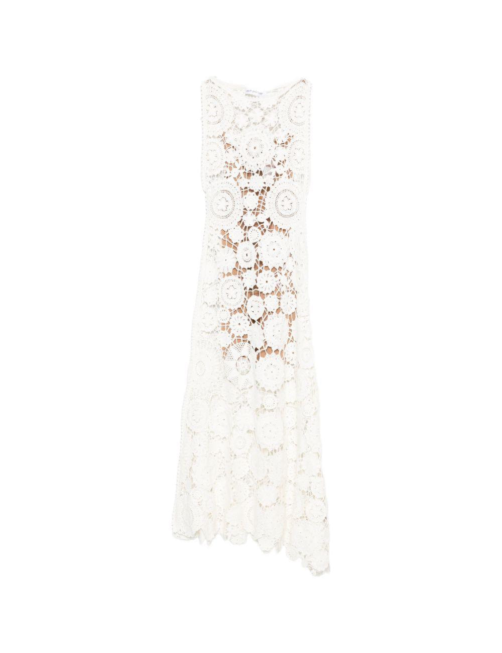 Abito midi in crochet bianco Self-Portrait - donna 