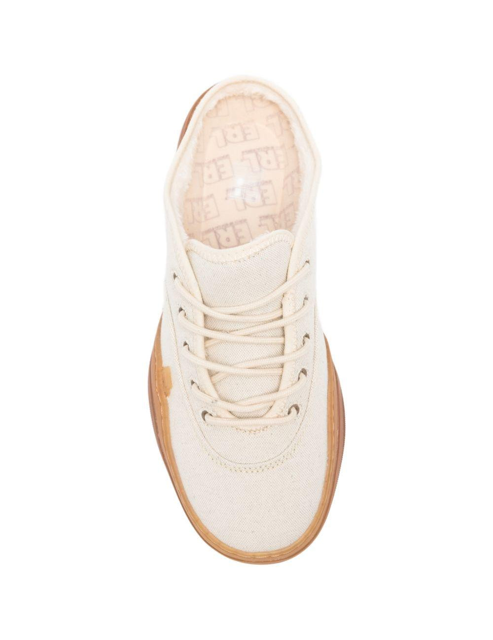 Sneakers con lacci in avorio Erl - unisex 