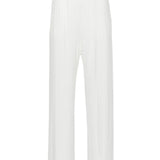Pantaloni dritti con pieghe in bianco - donna 