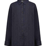 Camicia oversize in denim blu scuro 
