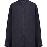 Camicia oversize in denim blu scuro 