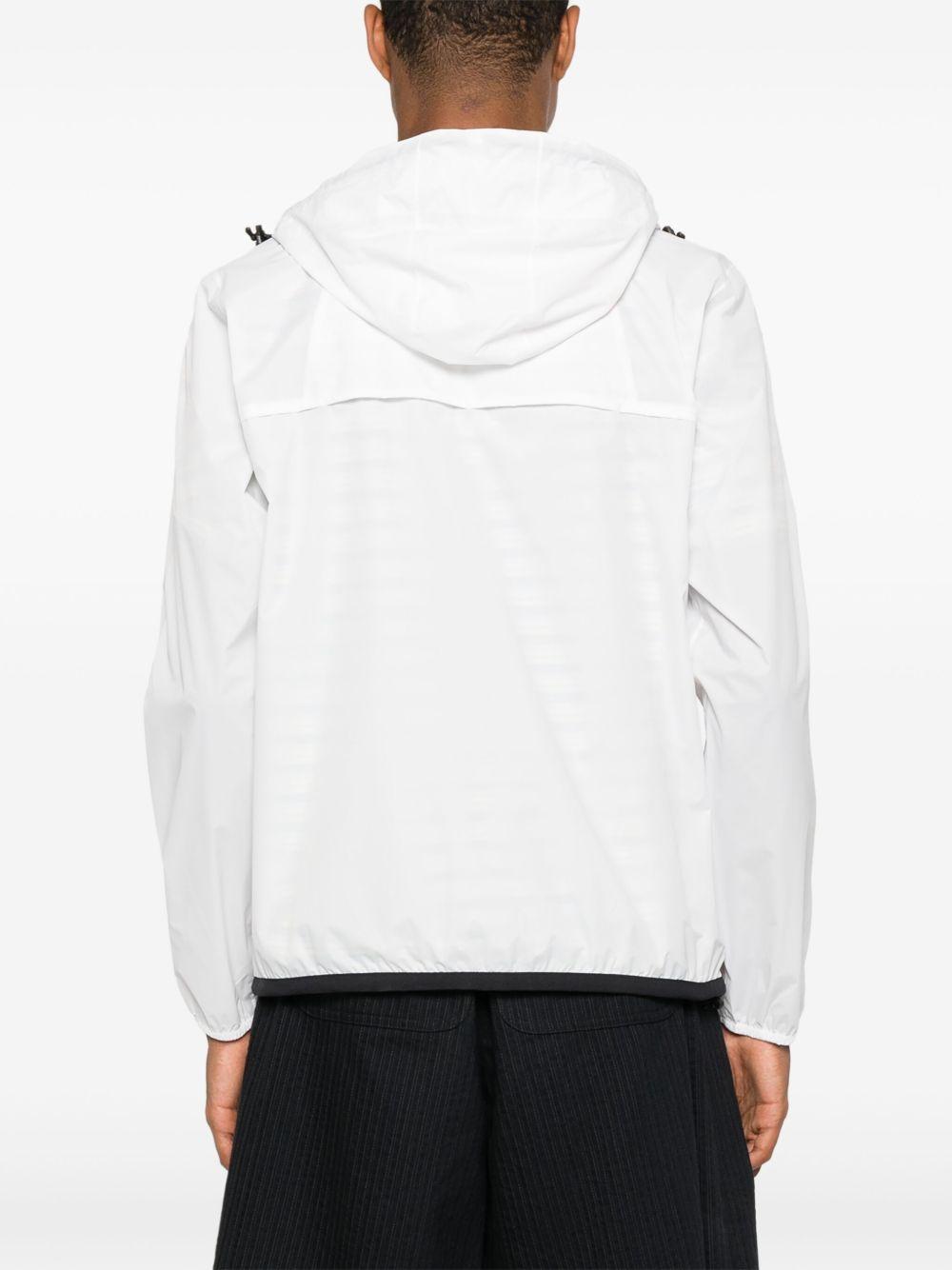 Impermeabile con cappuccio e logo in bianco Comme des garcons play x k-way - unisex 