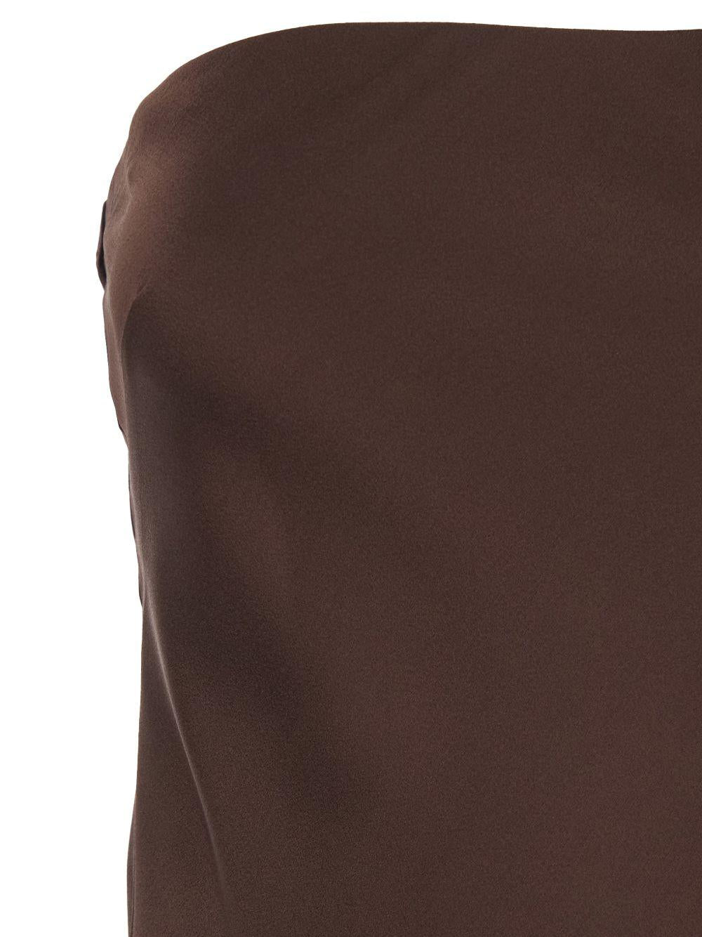 Abito lungo senza spalline in marrone Forte forte - donna 