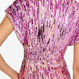 Abito Dusk lungo con paillettes in rosa Jenny packham - donna 