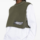 Camicia a strati con gilet in maglia in bianco Gr10k - uomo 