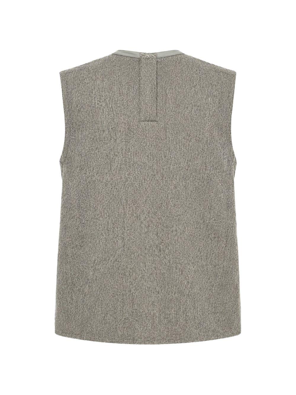 Top drappeggiato in jersey in grigio 