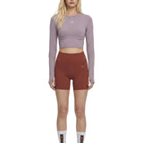 Aboito sportivo con shorts in rosso mattone Adidas by stella MC Cartney - donna 