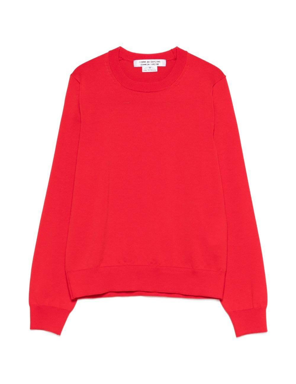 Maglione girocollo a coste in rosso Comme des garcons comme des garcons - donna 