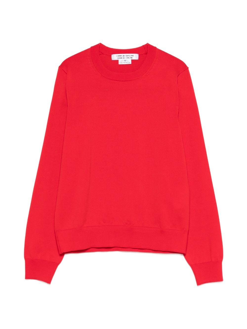 Maglione girocollo a coste in rosso Comme des garcons comme des garcons - donna 