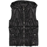 Gilet con cappuccio e design trapuntato geocamo in nero Rick Owens x Moncler - unisex<BR/> 