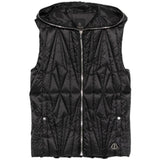 Gilet con cappuccio e design trapuntato geocamo in nero Rick Owens x Moncler - unisex<BR/> 
