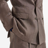 Blazer doppiopetto in marrone Brunello cucinelli - uomo 