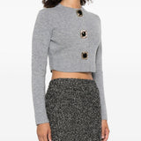 Cardigan con bottoni in grigio Self-Portrait - donna 